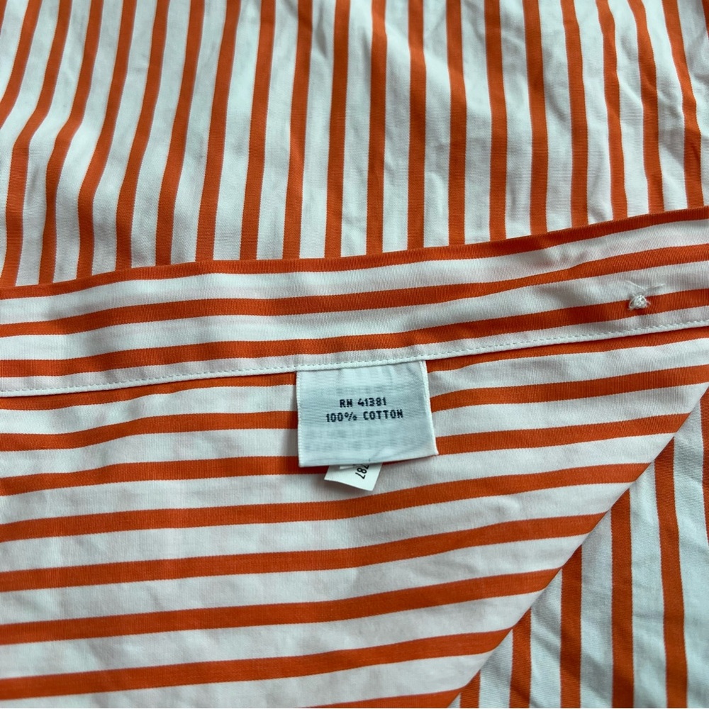 Polo Ralph Lauren Men’s Striped Button Down Dress Shirt Size Large Orange White - Picture 5 of 6